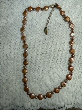 Gold Pearl Bead Necklace